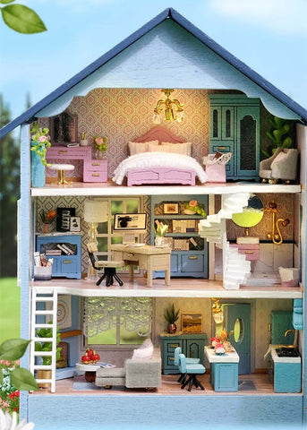 Fifijoy Happy House DIY Cute Mini Dollhouse Kit