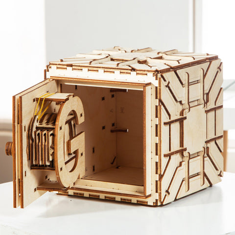 Fifijoy Safe Box Mechanical DIY 3D Handmade Wooden Puzzle