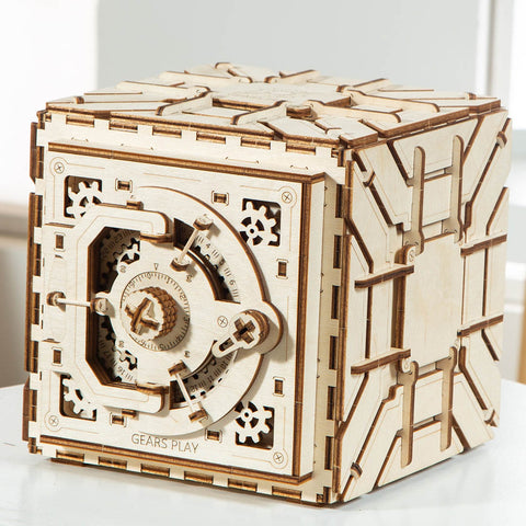 Fifijoy Safe Box Mechanical DIY 3D Wooden Puzzle Mini Kit