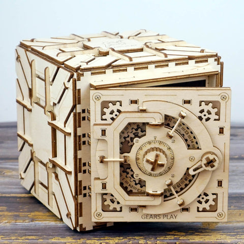 Fifijoy Safe Box Mechanical 3D Wooden Puzzle Kit