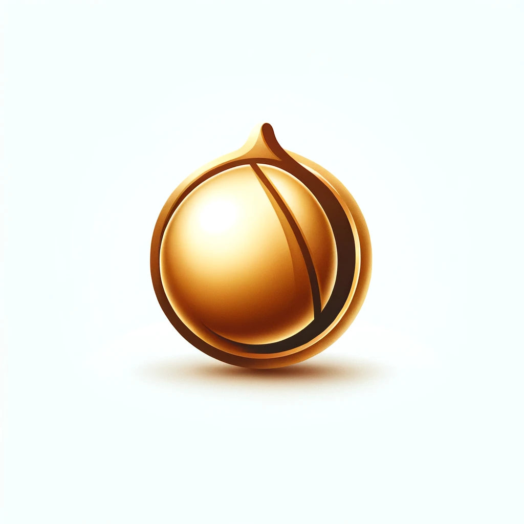 DALL·E 2024-04-01 14.31.28 - Design an icon featuring a macadamia nut with a luxurious golden color against a white background. The macadamia nut should be stylized and elegant, e.webp__PID:829cc493-a297-4b8b-aacf-fb64ca4b2871