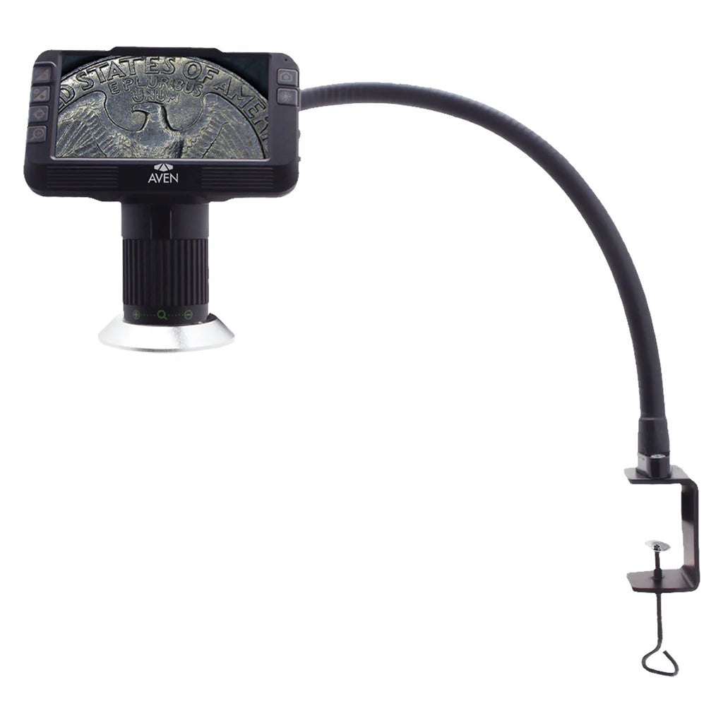 Aven Mighty Scope ClearVue Digital Microscope 8x-25x with Diffuser, FlexArm Stand & Table Clamp