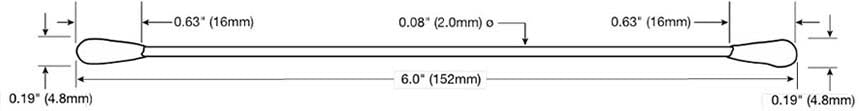 CT200 Cottontip Swab Double Head diagram