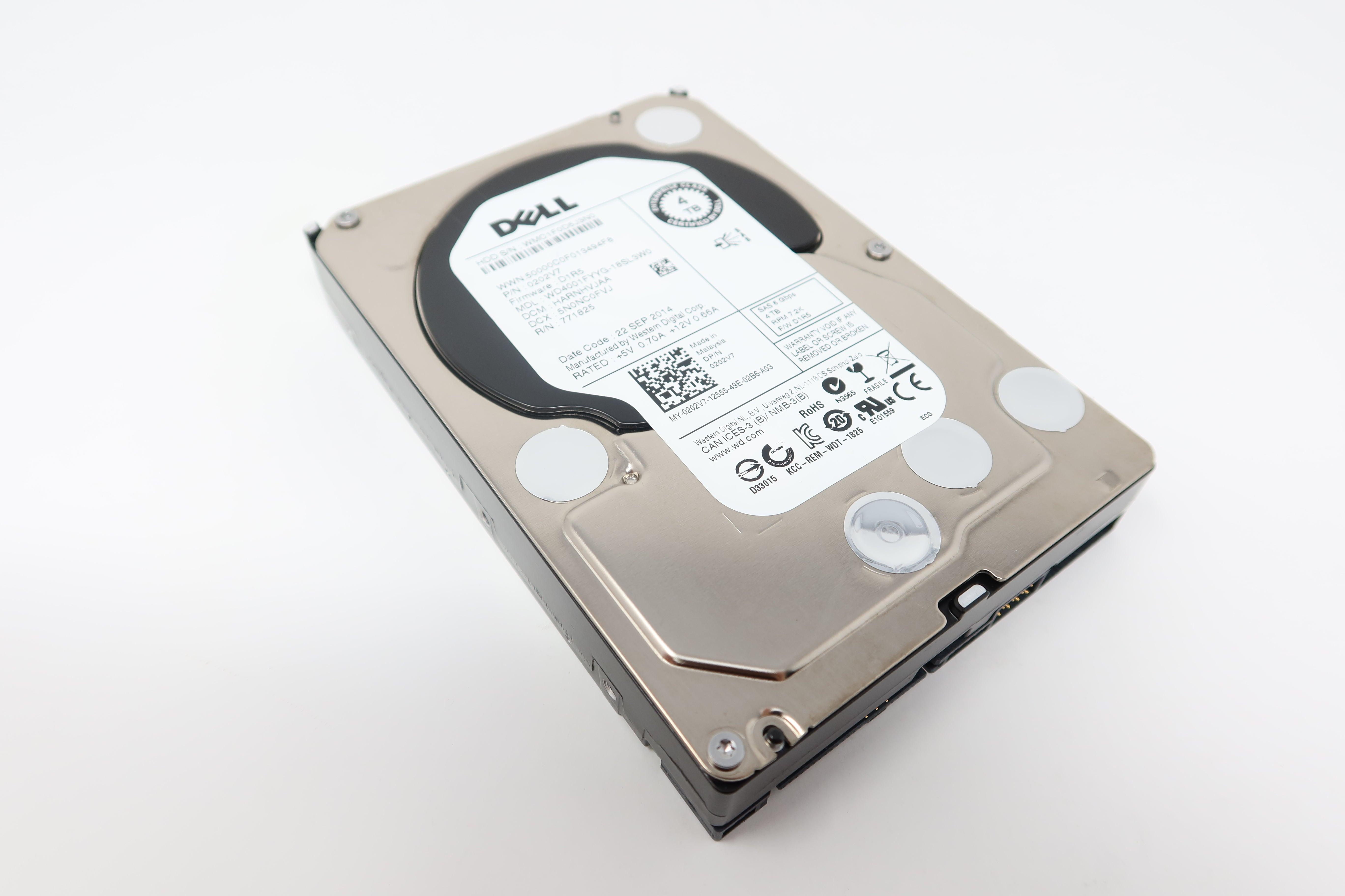 Dell 202V7 | WD4001FYYG | Dell 4Tb 7.2k 6Gbs 3.5 SAS Hard Drive