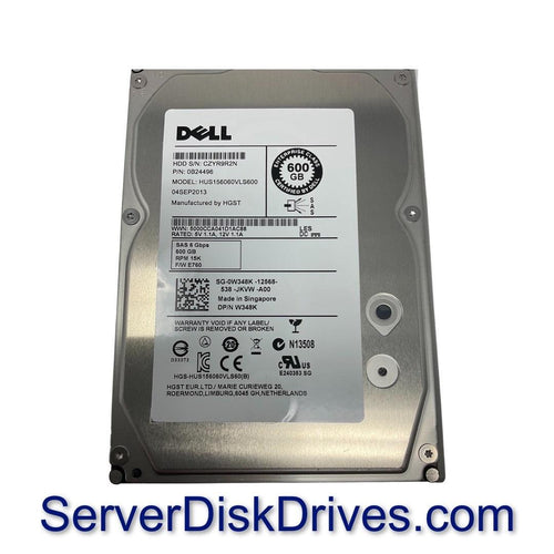 Dell HUS156060VLS600 | Dell W348K 600gb 15k 3.5in SAS Hard Drive