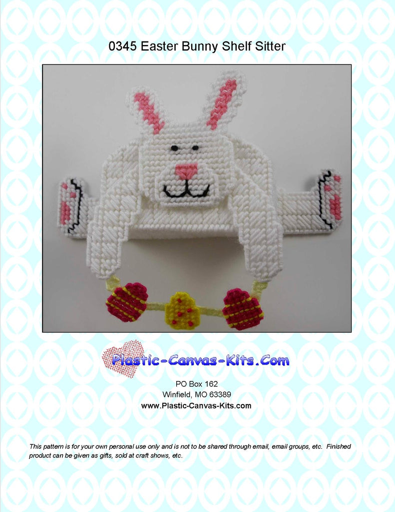Plastic Canvas-Easter Bunny Shelf Sitter| Plastic-Canvas-Kits.com