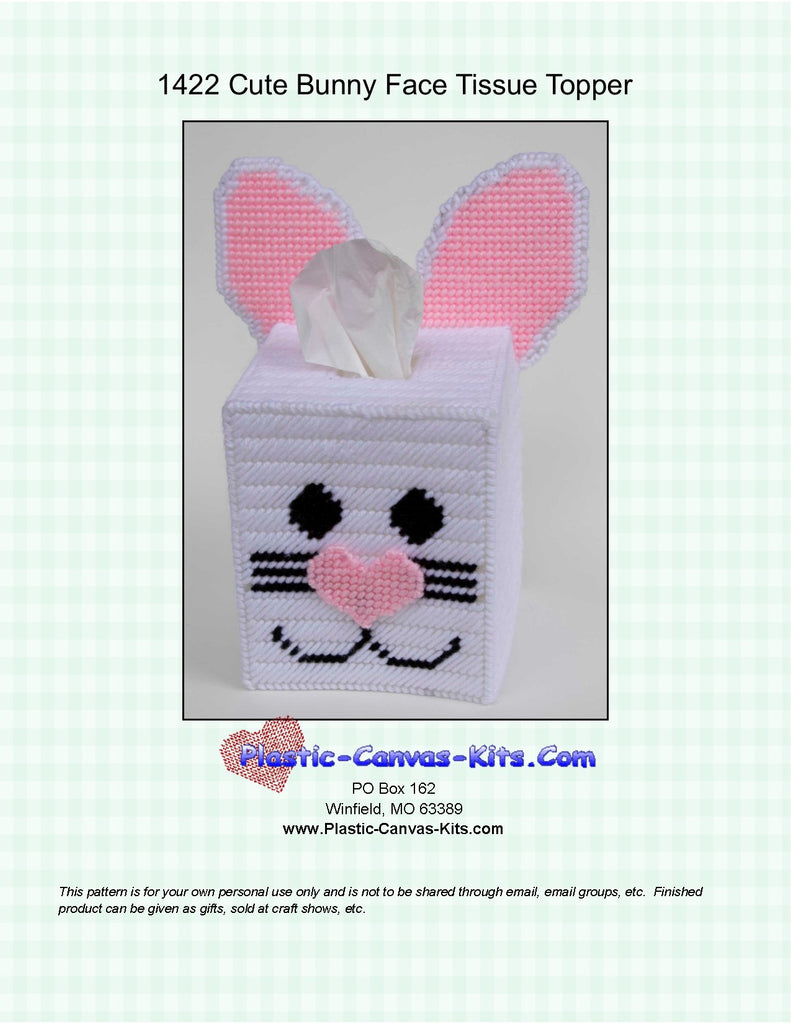 Bunny Face Tissue Topper| Plastic-Canvas-Kits.com