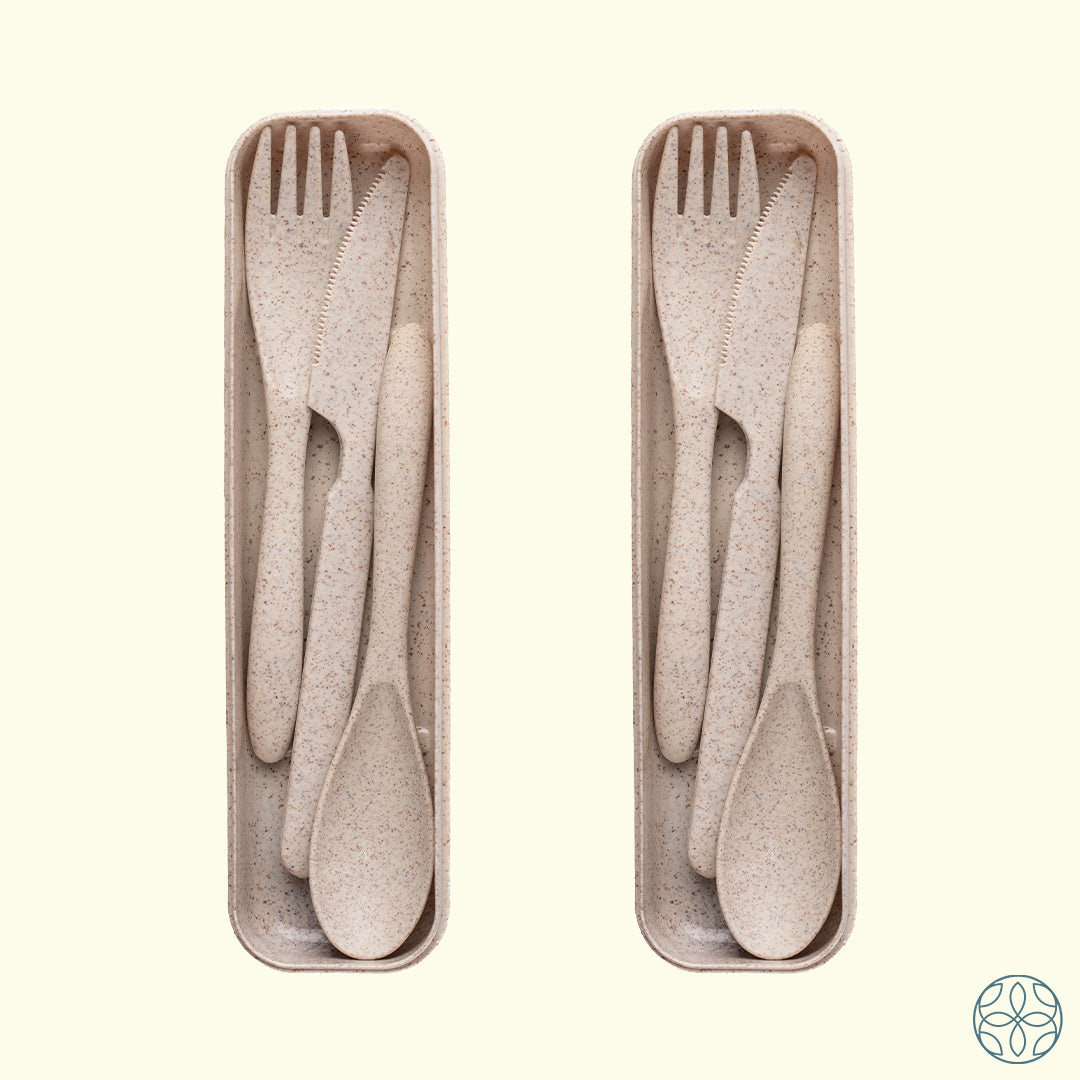 Wheat Straw Cutlery-SOFT BEIGE / OF 2