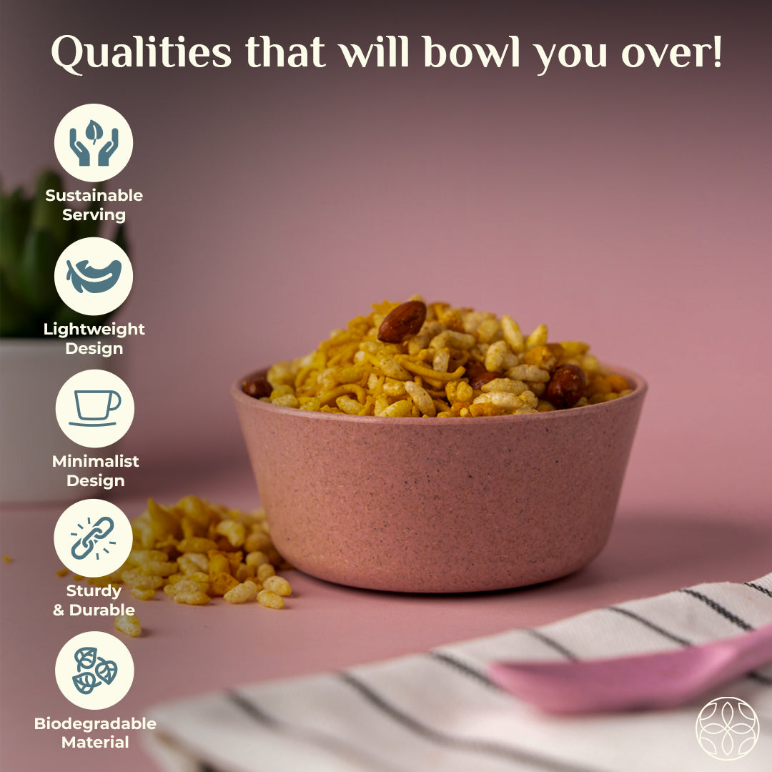 Rice Husk Curry Bowls-SOFT BEIGE / OF 4