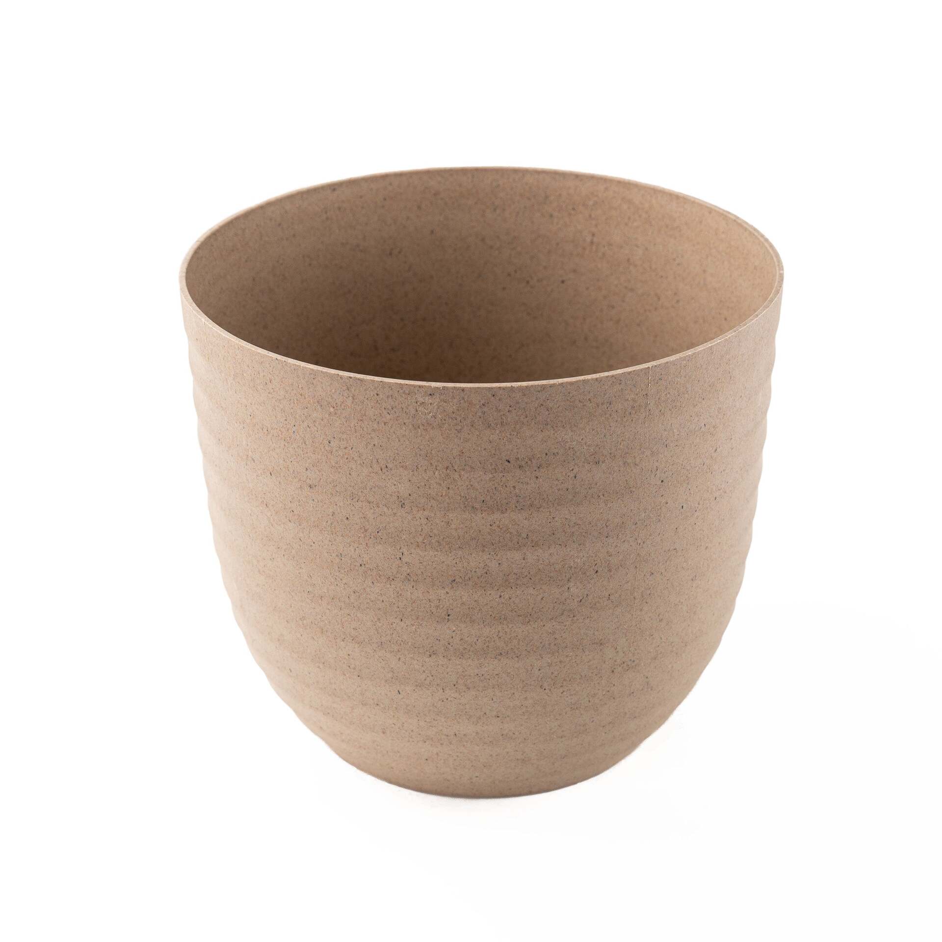 Rice Husk and Bamboo Fiber Peony Pot and Planter - 9"- Set of 2-SOFT BEIGE