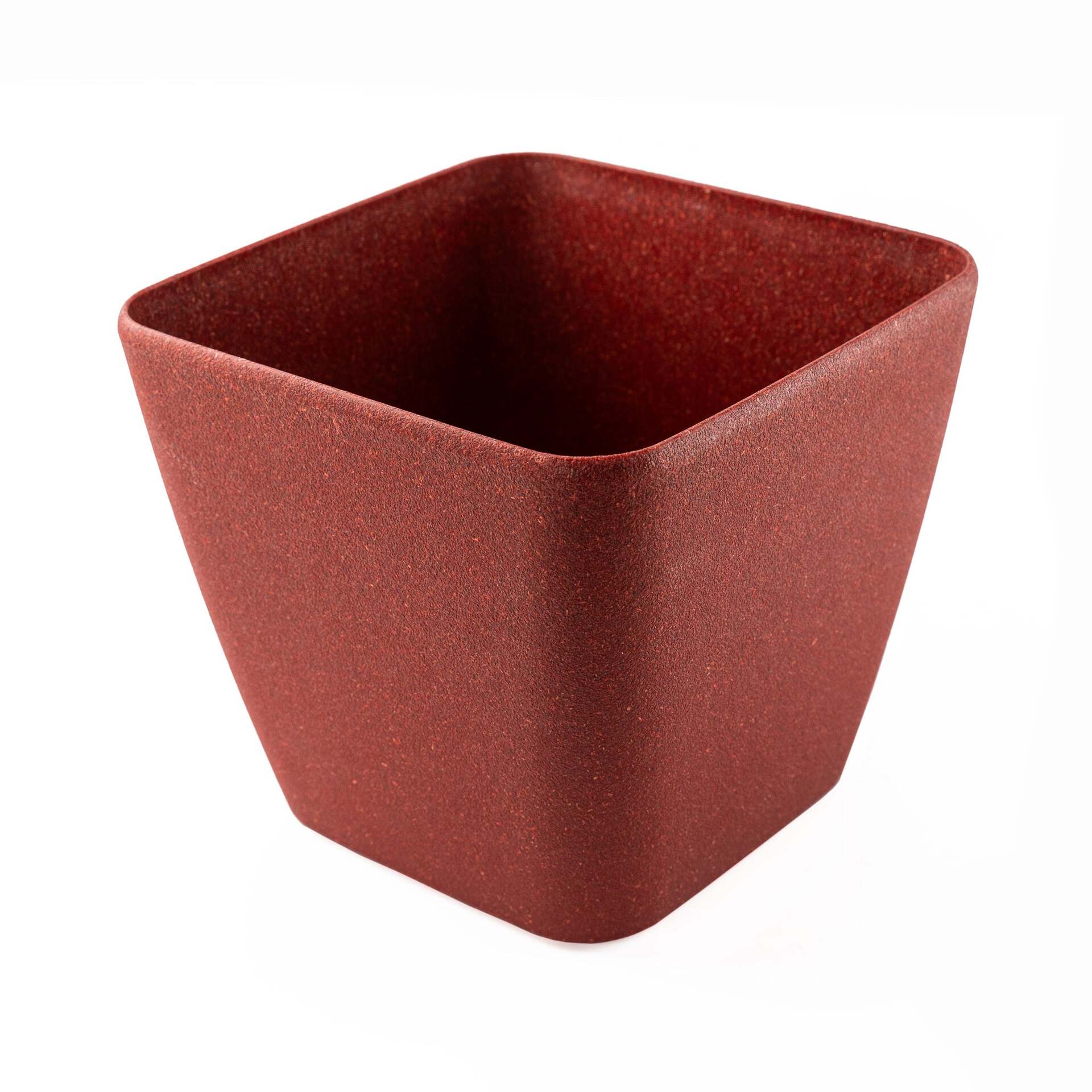 Rice Husk and Bamboo Fiber Sakura Pot and Planter - 9"- Set of 2-RUBY RED
