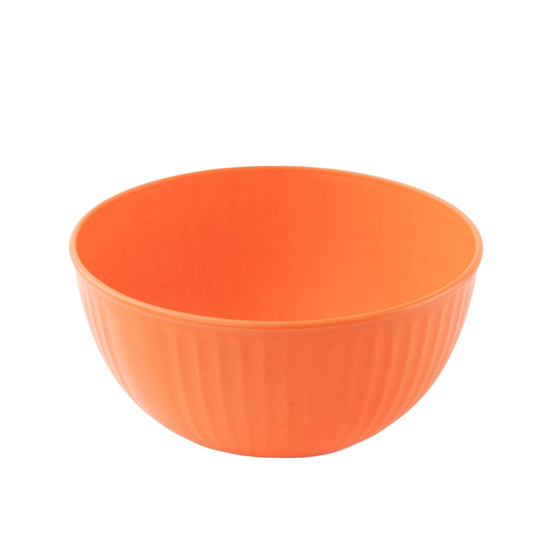 Wheat Straw and Bamboo Fiber Fluted Serving Bowls - Set of 4-BRIGHT YELLOW
