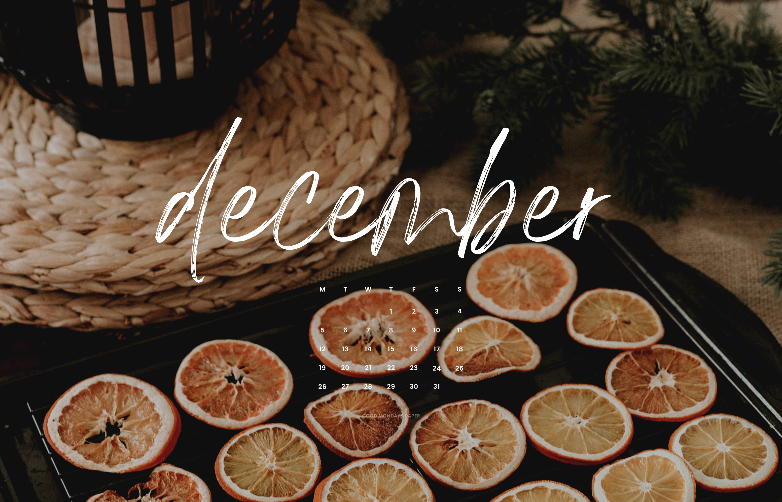 December 2016 calendar wallpaper  desktop background