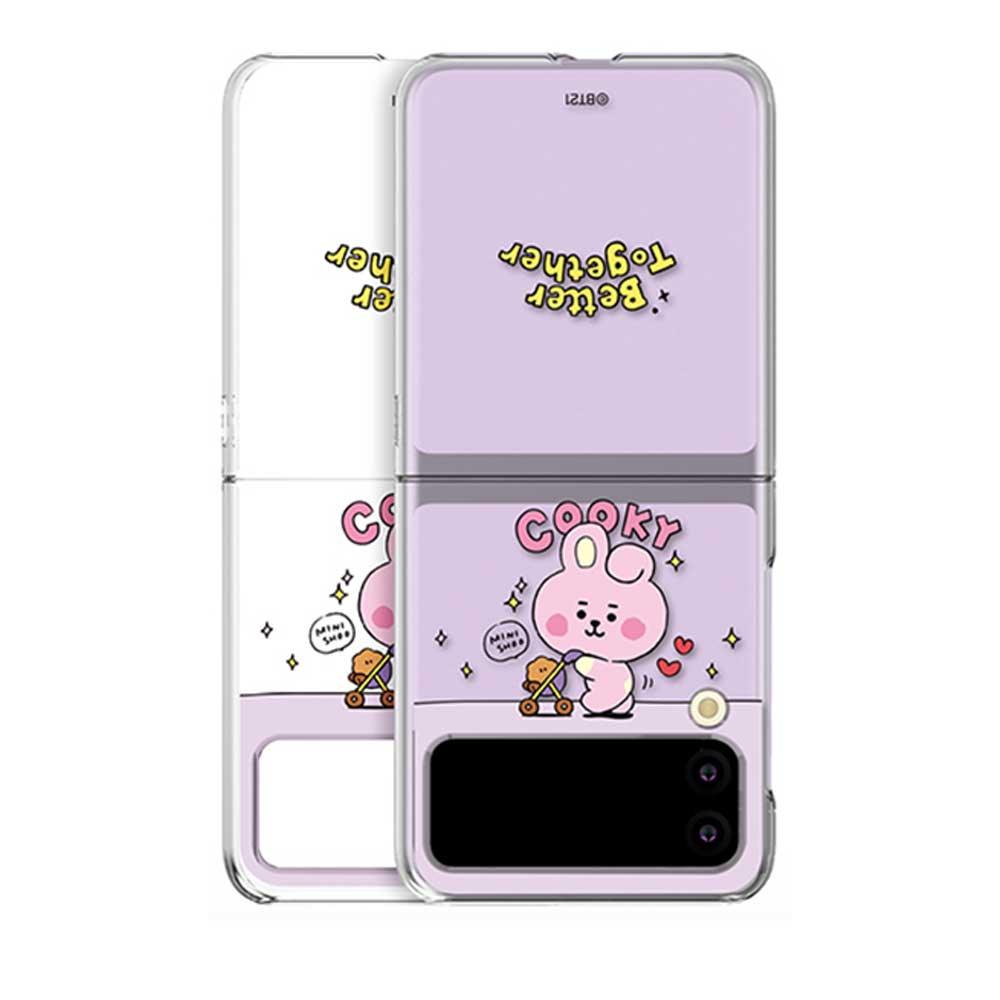 BT21 Funda de policarbonato diseñada para Galaxy Z Flip 4 (2022), producto  oficial de ajuste delgado, funda transparente para teléfono My Little