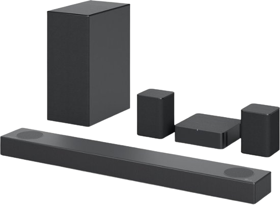 LG - 5.1.2 Channel Soundbar with Wireless Subwoofer, Dolby Atmos and DTS:X - Black