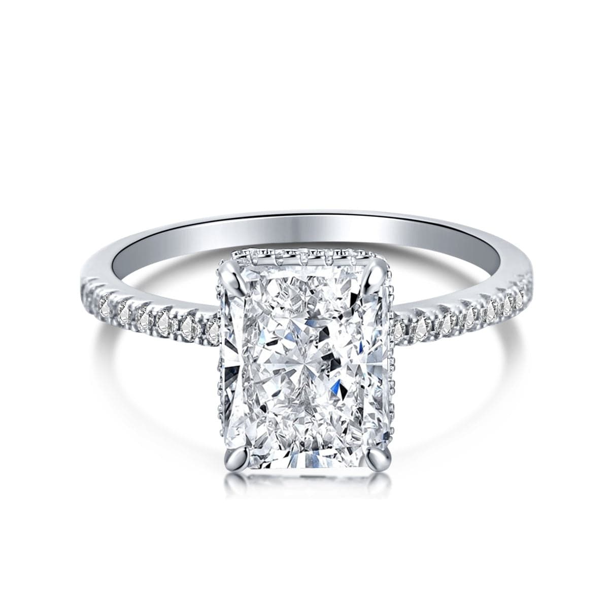 image for 3.5 ct - Halo Radiant Cut Crushed Ice Ring