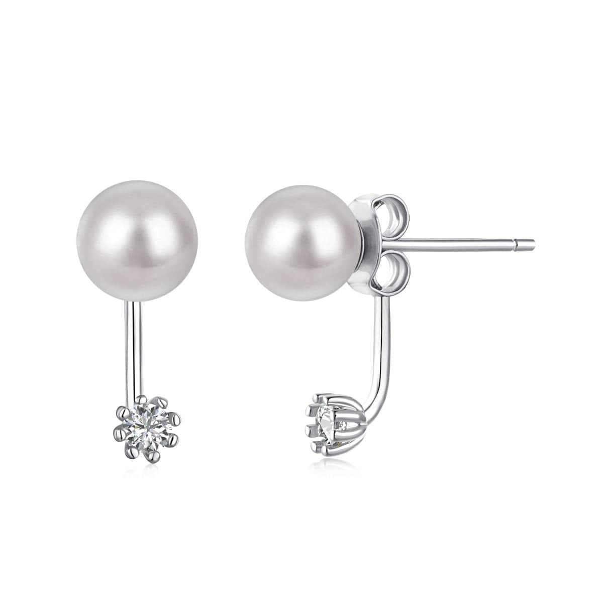 image for Dainty Pearl Ear Jacket Studs