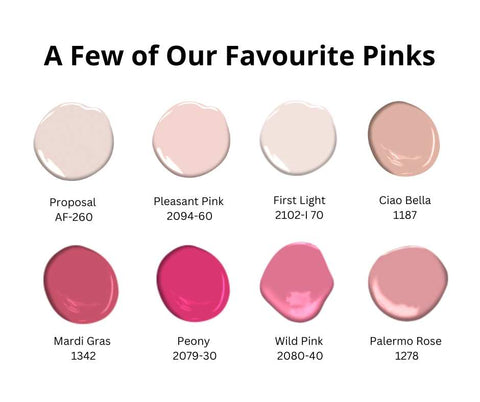 8 shades of pink