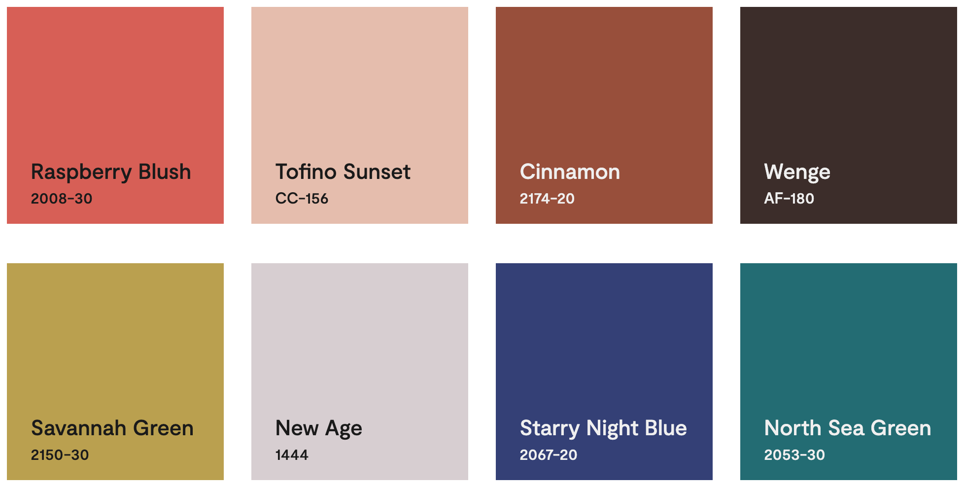 8 colours chosen for Colour of the Year Trends 2023