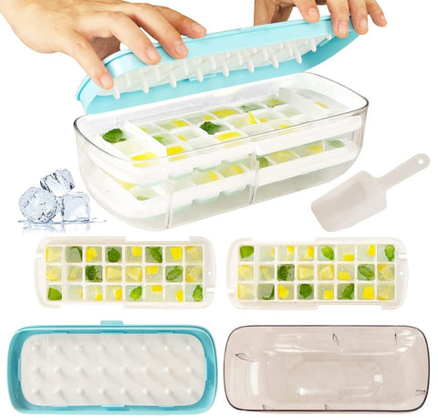 Ice Cube Maker Silicone Bucket Ice Mold and Storage Bin, Portable