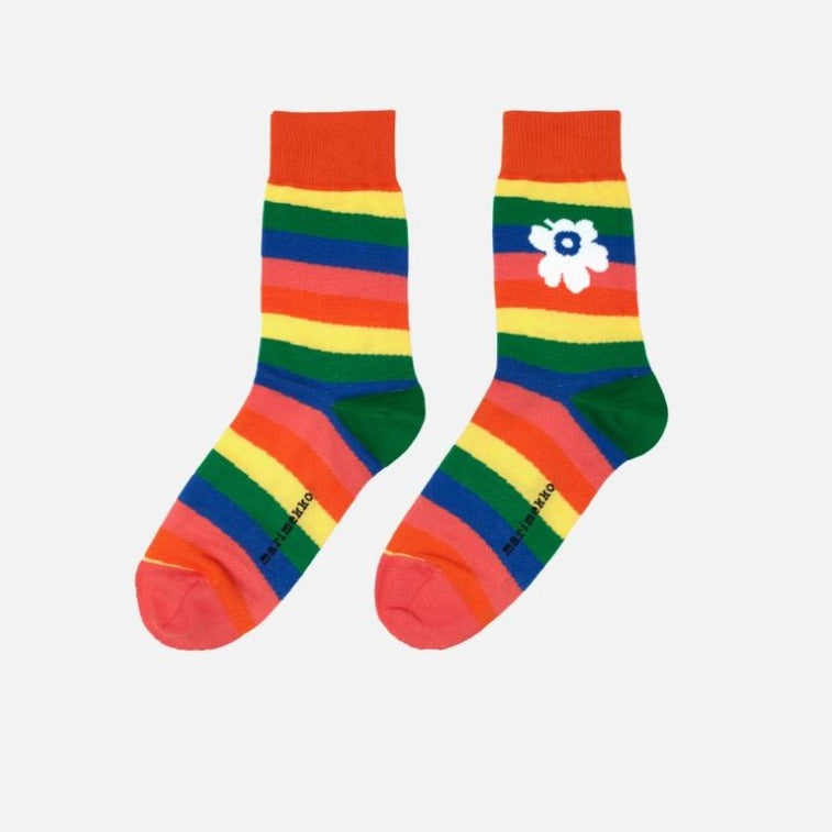 Marimekko Kasvaa Sateenkaari Unikko Rainbow Socks – nordicmuseum