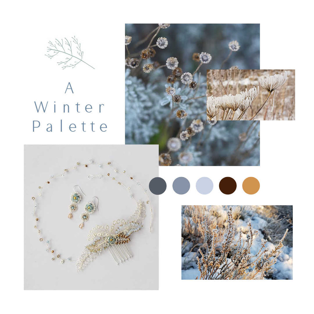 A wedding colour palette for winter by Judith Brown Bridal