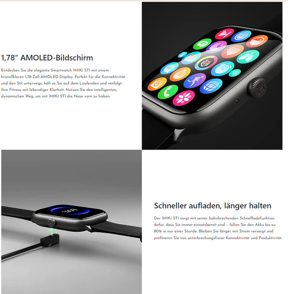 IMIKI ST1 Bluetooth-Anruf-Smartwatch 1