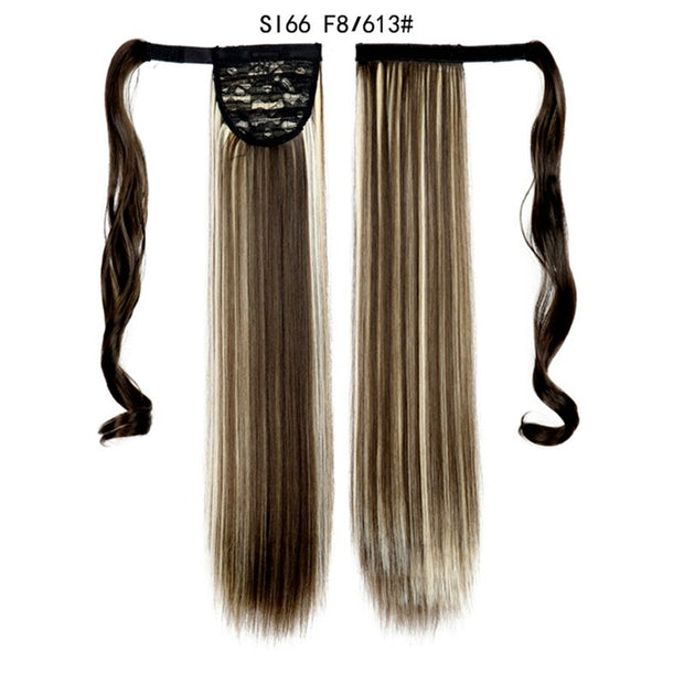 Long Curly Ponytail Natural Hair Extension Wrap on Clip Hair Ponytail Extensions for Women Blonde Black Horse Tail Synthetic