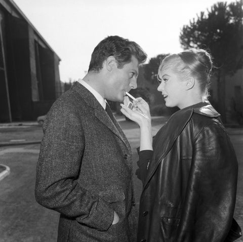 Marcello Mastroianni and Anita Ekgberg on the set of La Dolce Vita, 1959. Photo by Pierluigi Praturlon / Portfolio Mondadori.
