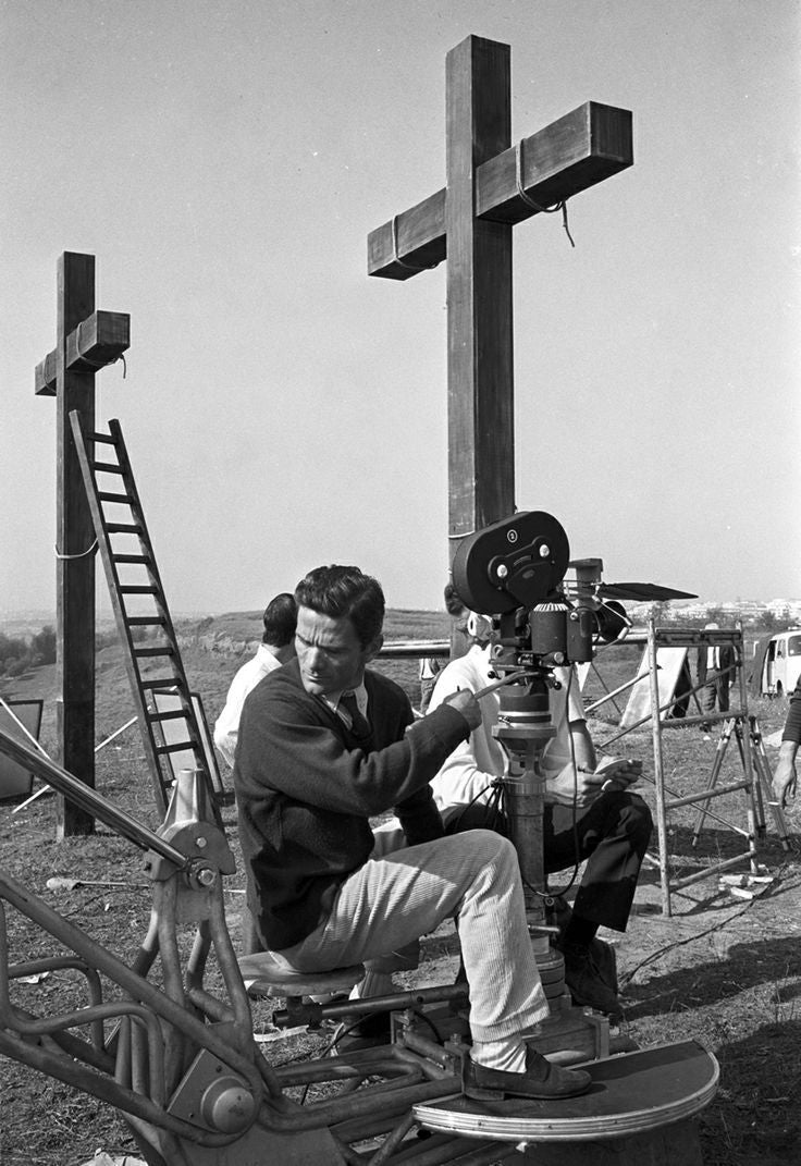 Pier Paolo Pasolini on the set of La ricotta, Ro.Go.Pa.G., 1963