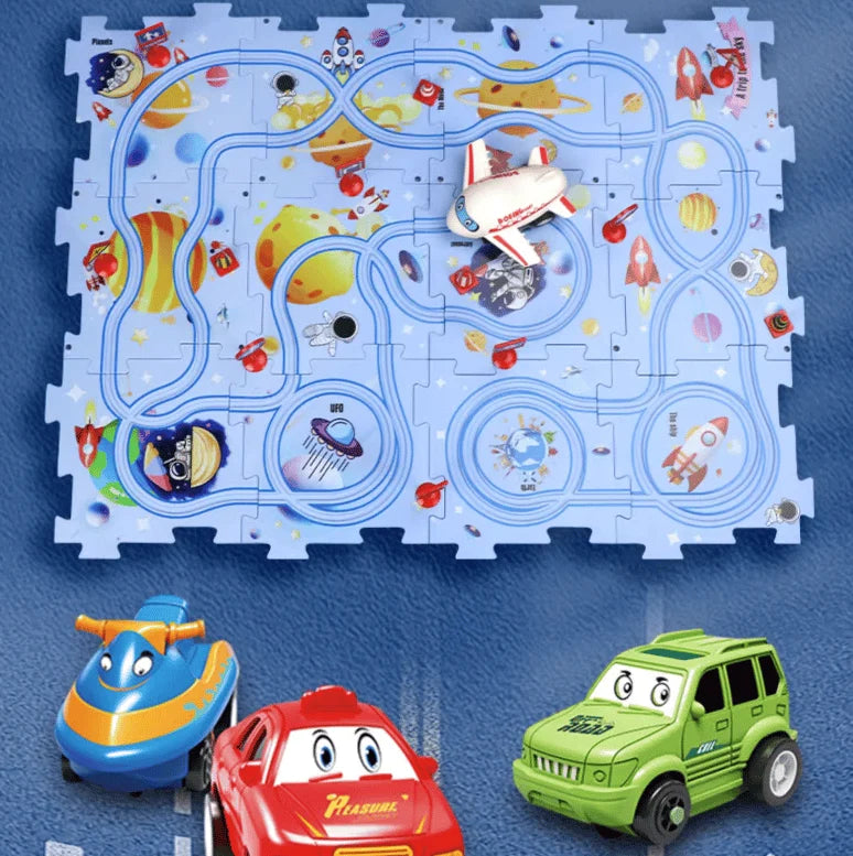 ?Children's Educational Puzzle Track Car Play Set?