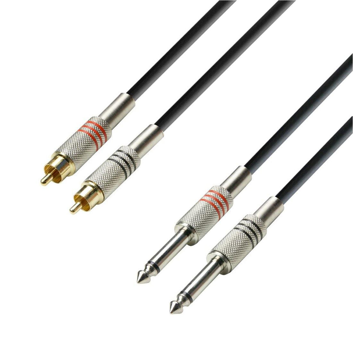 Adam Hall Cables K3 YVPP 0300 - Audio Cable 6.3mm Jack stereo to 2 x 6