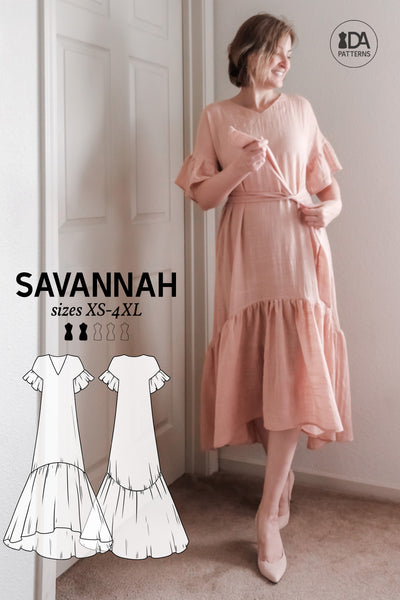 Poppy Balloon-Sleeved Maxi Dress Sewing Pattern by Dressmaking Amóre –  DressmakingAmore