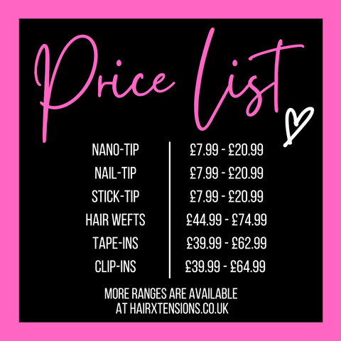 hairxtensions.co.uk pricelists