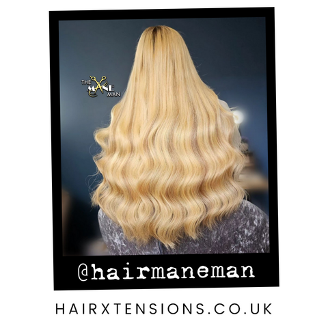 mermaid waves hair extensions blonde nano bonds discreet invisable