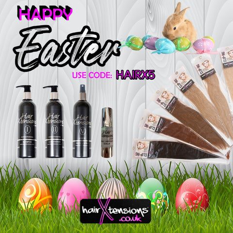 hairxtensions easter sale event discount code