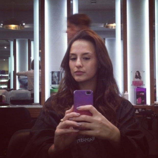 Made In Chelsea's Lucy Watson snaps a selfie at the hairdresser - 31 December 2013