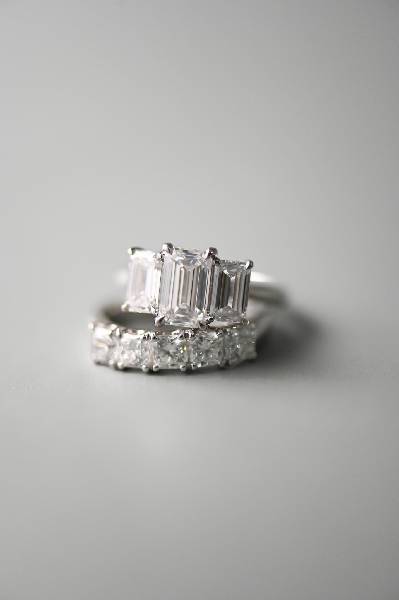 Laura's Emerald Cut Diamond and Ruby Engagement Ring
