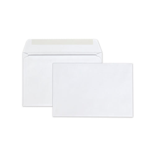 Quality Park Open-Side Booklet Envelope, #6 1/2, Hub Flap, Gummed Closure, 6 x 9, White, 100/Box