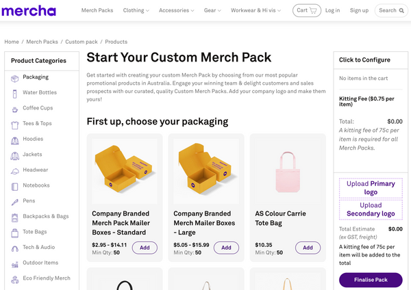 Build Your Own Custom Merch Pack Online in Minutes - Mercha