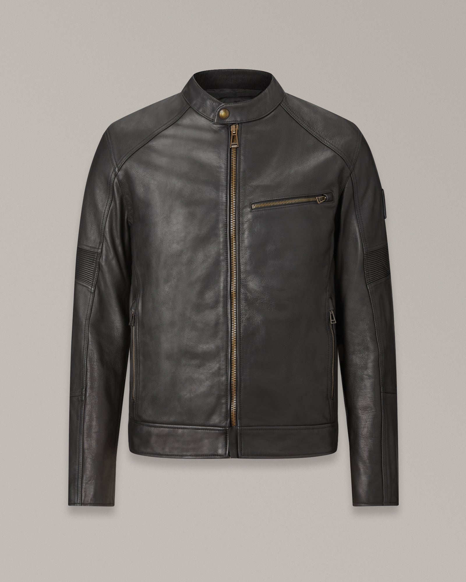 Men's Washed Leather Vanguard Jacket in Black | Belstaff US