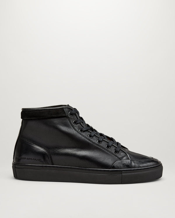 Paine Gillic rådgive lobby Men's Oiled Leather Rally High Top Trainers in Black | Belstaff US