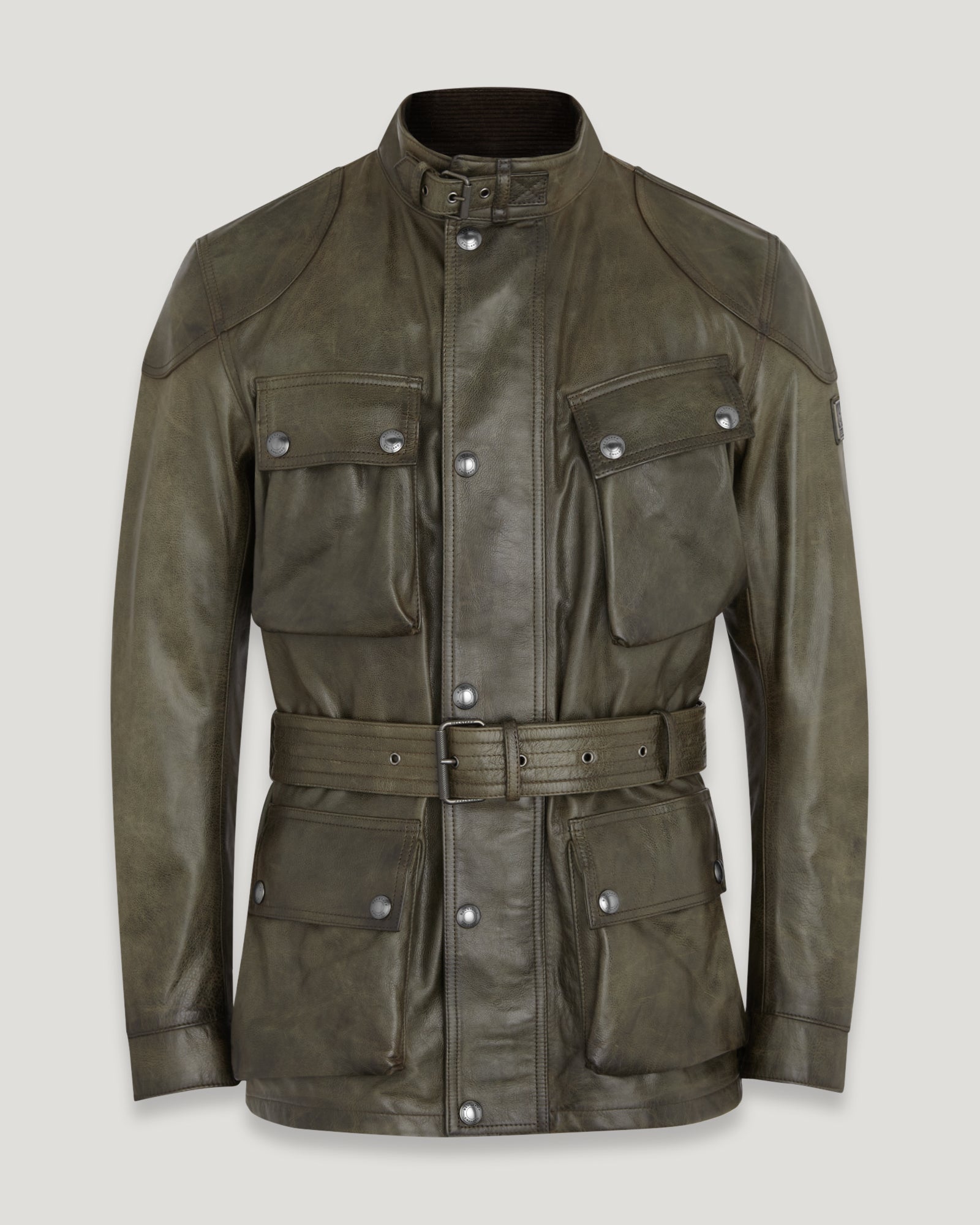 Trialmaster Panther 2.0 Jacket in Dark Green| Men's Leather Jackets ...