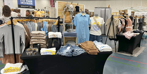 Black Birch mobile clothing boutique on display inside a local store