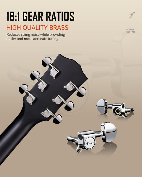 Khoá đúc sang trọng trên Đàn Guitar Acoustic Rosen G11CS