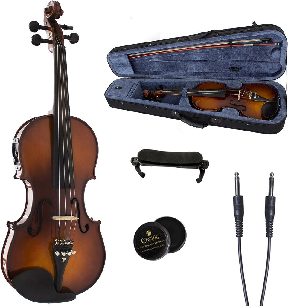 Cecilio 4/4 CVNAE-330 Ebony Fitted Acoustic/Electric Violin