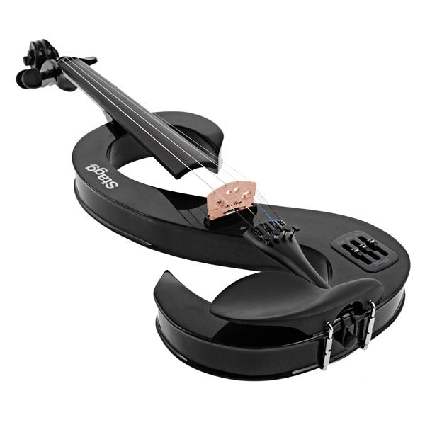 STAGG S-SHAPED ELECTRIC VIOLIN OUTFIT, METALLIC BLACK