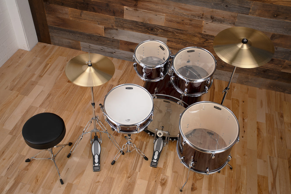 Crash and Hi - Hat cards are included with this drum set