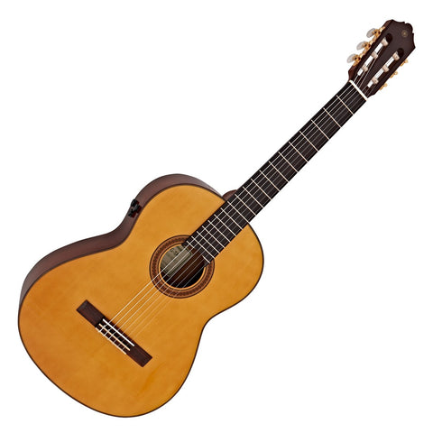 The Yamaha FG-TA Guitar is a nylon string guitar that uses TransAcoustic technology to produce reverb and chorus sound effects without the need for an amplifier.