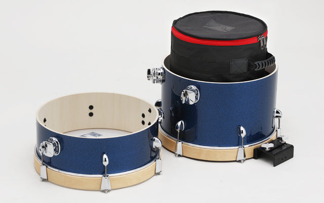 Bass drum design allows for compact arrangements
